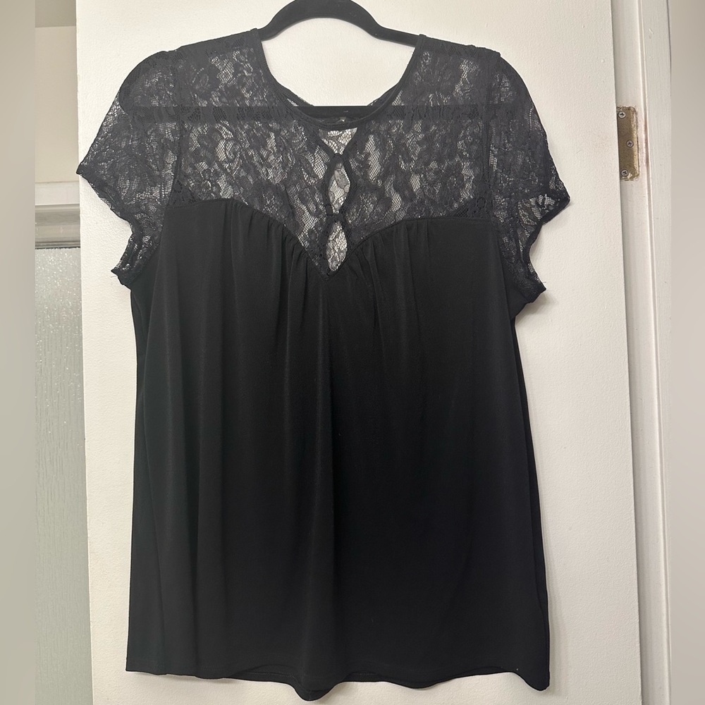 Express Black Lace Top. Size Large